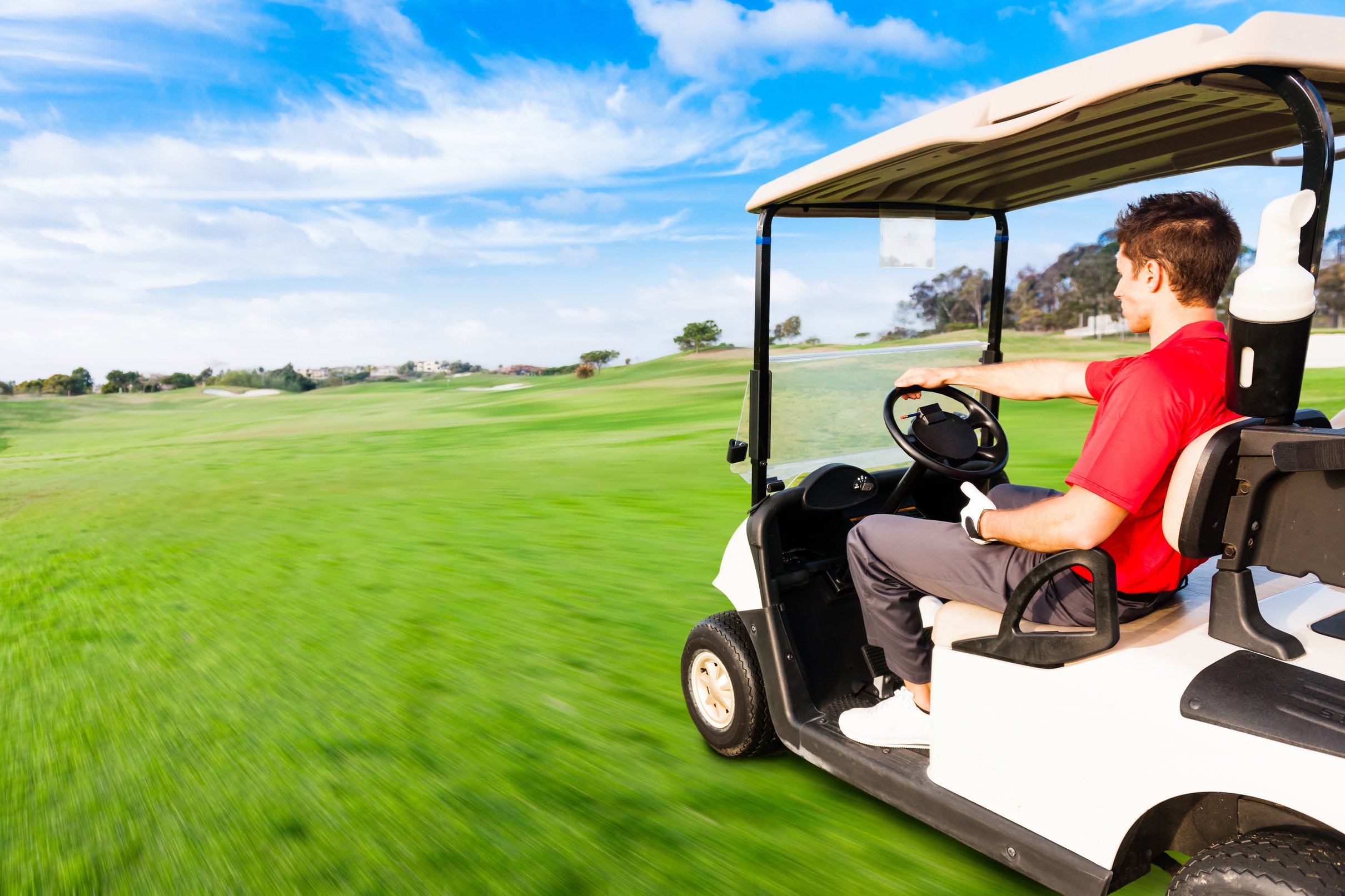 Speeding Golf Cart